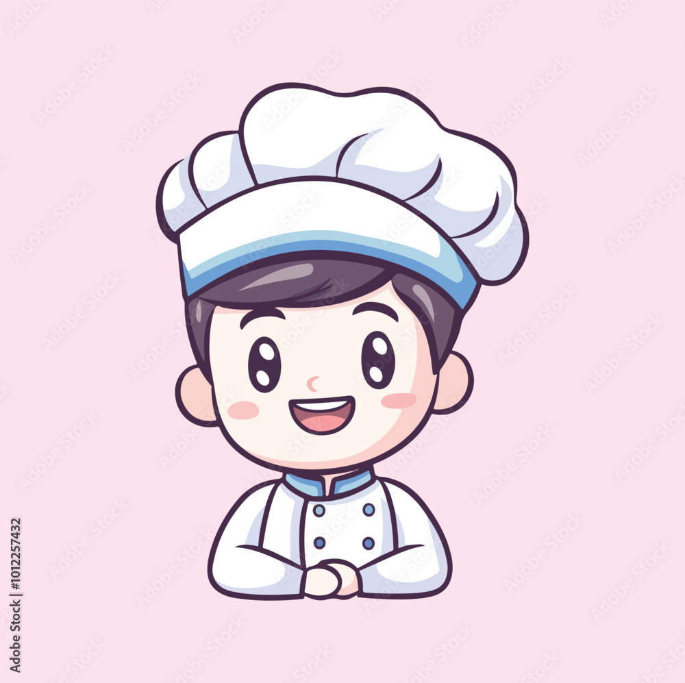 Cute man chef cartoon mascot illustration Cute man chef cartoon mascot illustration
