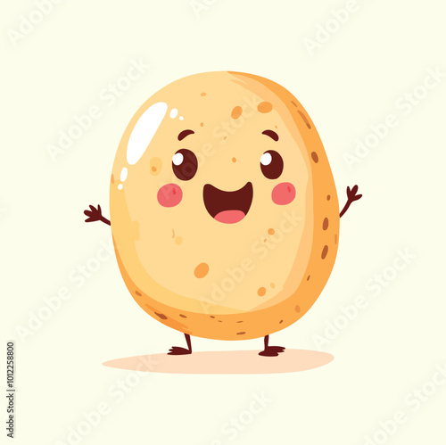 Cute potato cartoon mascot illustration