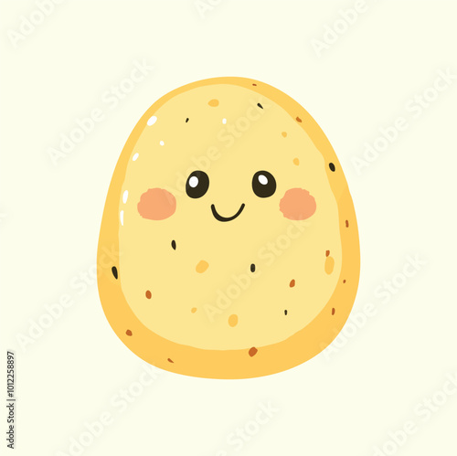 Cute potato cartoon mascot illustration