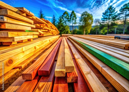 High-Quality 2x4 Hardwood Lumber Planks for Construction and Crafting Projects in Natural Setting