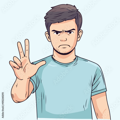 A confuses man with hands up posture illustration