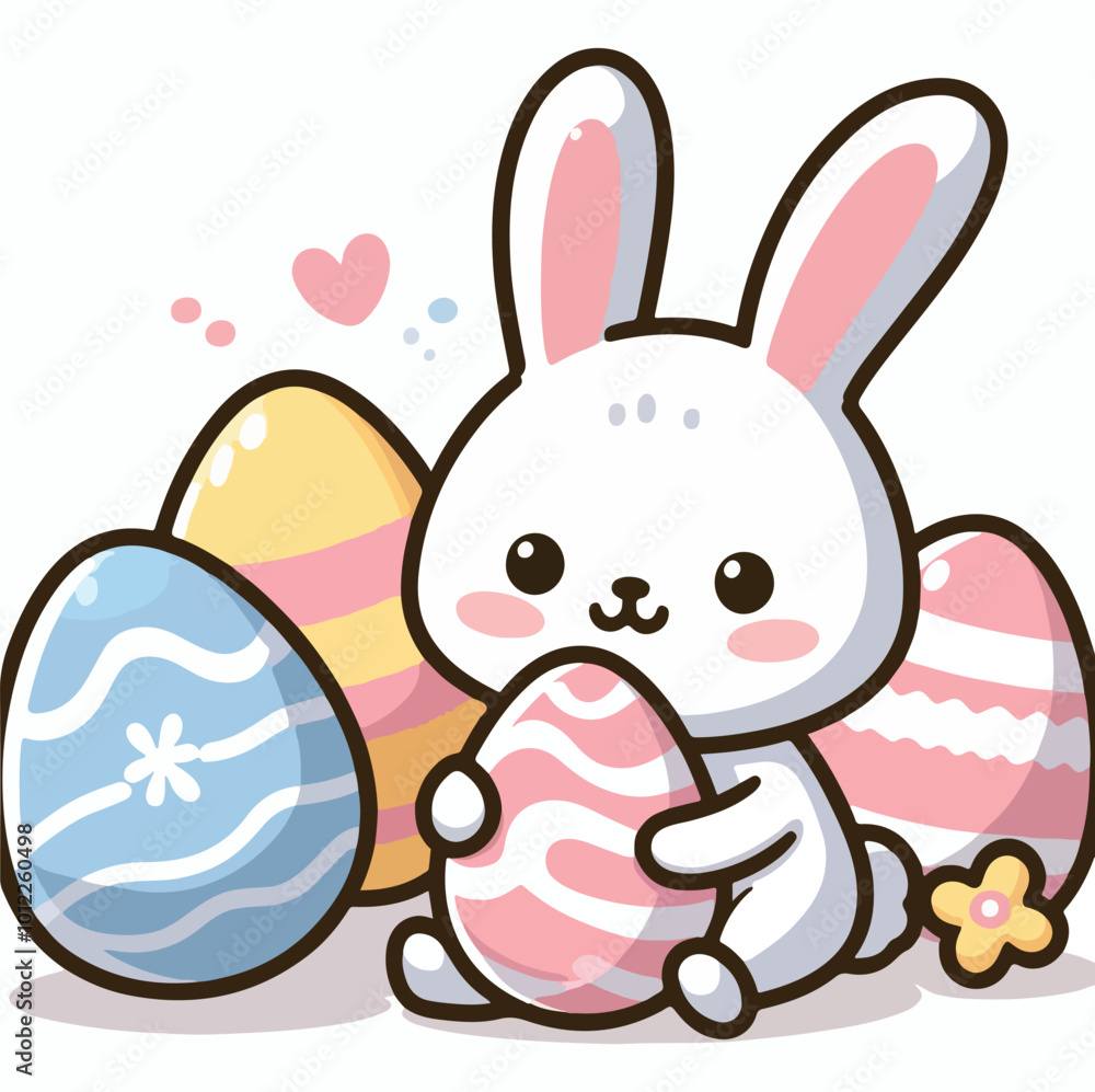 Fototapeta premium A rabbit with easter Egg illustration