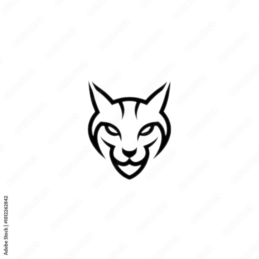 logo featuring a sleek and stylized black cat head against a without background. Ai generated logo featuring a sleek and stylized black cat head against a without background. Ai generated