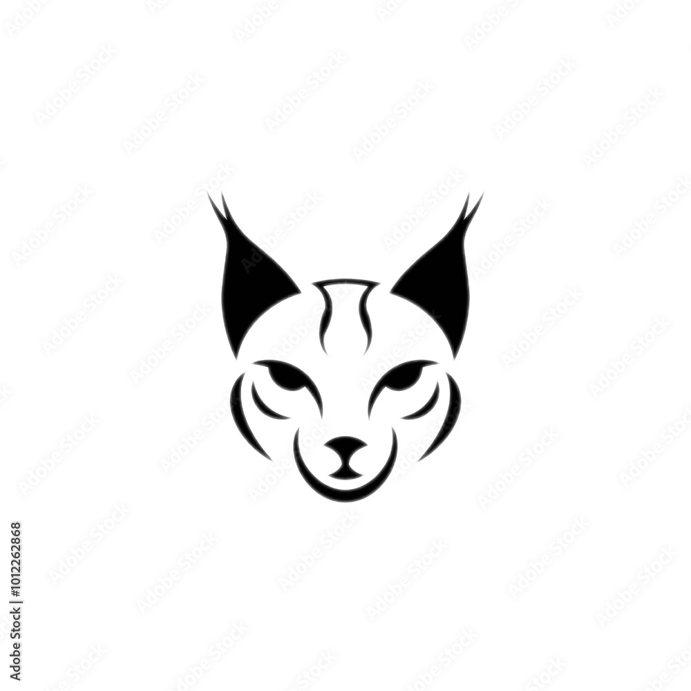 logo featuring a sleek and stylized black cat head against a without background. Ai generated logo featuring a sleek and stylized black cat head against a without background. Ai generated