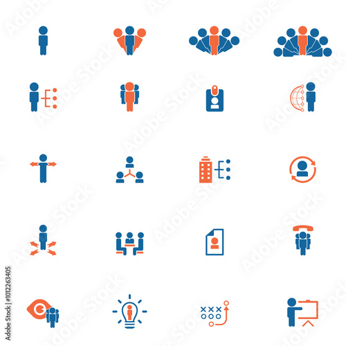 Universal business management and human resources icon set. Universal icons for web and mobile. Vector.