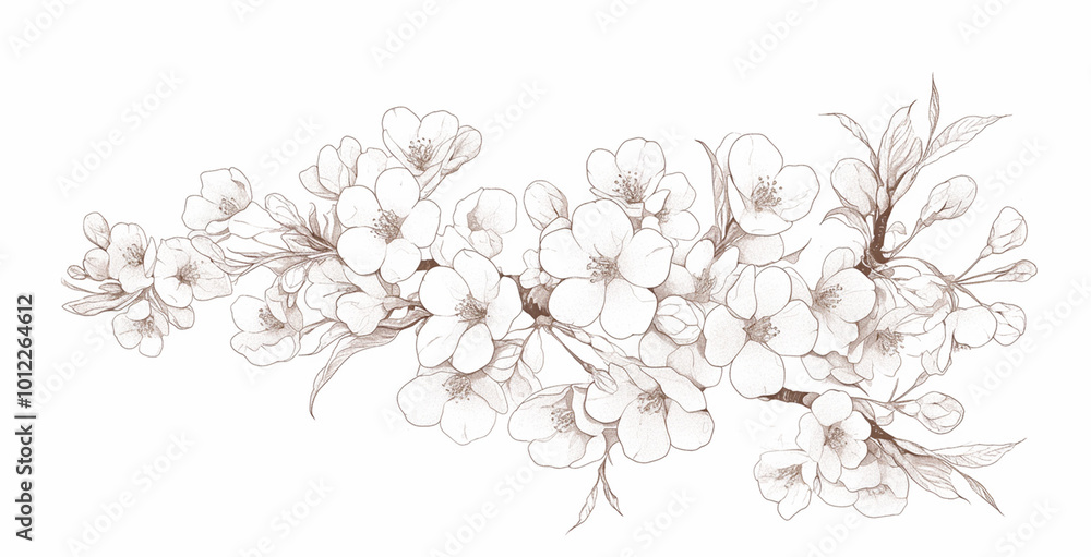 桜の線画