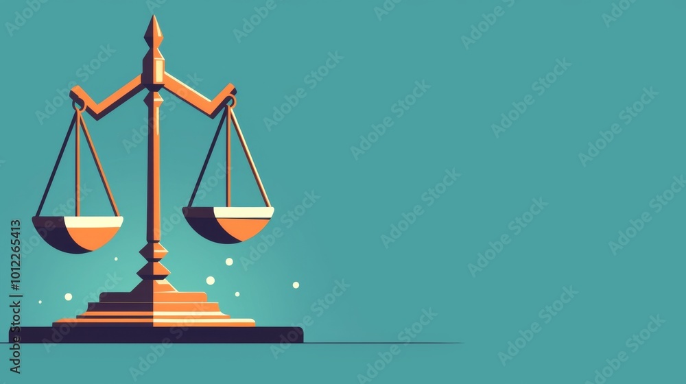 gold Scales of Justice on a Blue Background gold Scales of Justice on a Blue Background