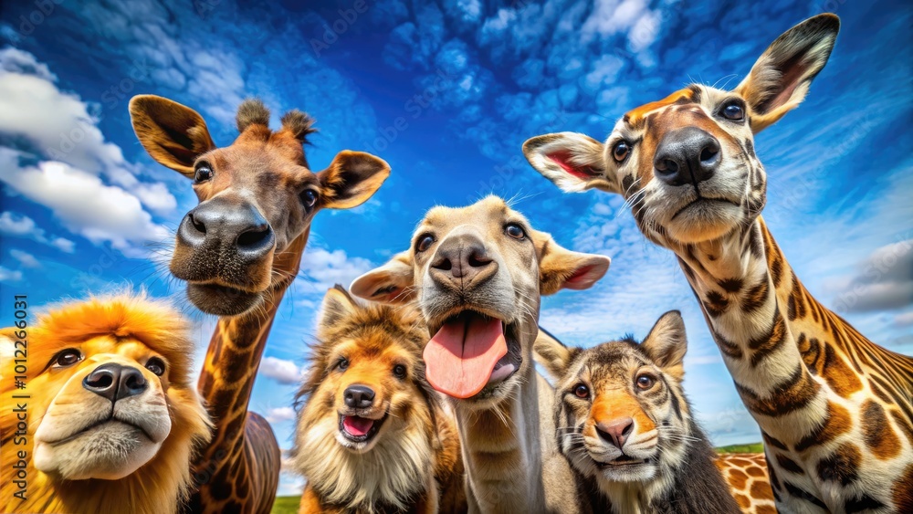 Obraz premium Hilarious Moments Captured: Animals in Silly Poses for Your Funny and Entertaining Collection