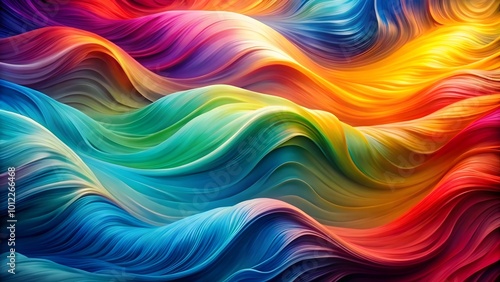 fluid colorful waves in motion with watercolor texture