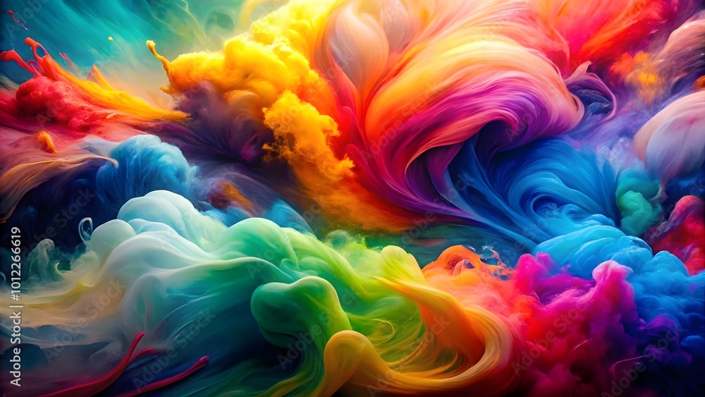 bright flowing waves merging in a fluid watercolor style bright flowing waves merging in a fluid watercolor style
