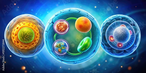 Illustrative Diagram of the Four Phases of the Cell Cycle: Interphase, Mitosis, Cytokinesis, G1 photo