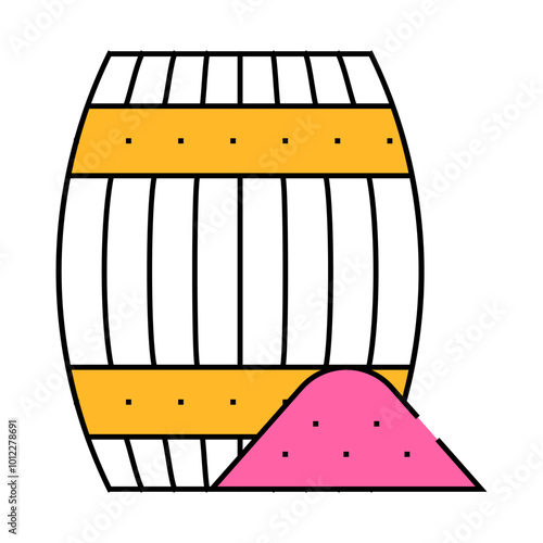 gunpowder powder barrel line icon vector. gunpowder powder barrel sign. isolated symbol illustration