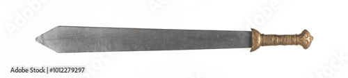 ancient spartan sword isolated on white background
