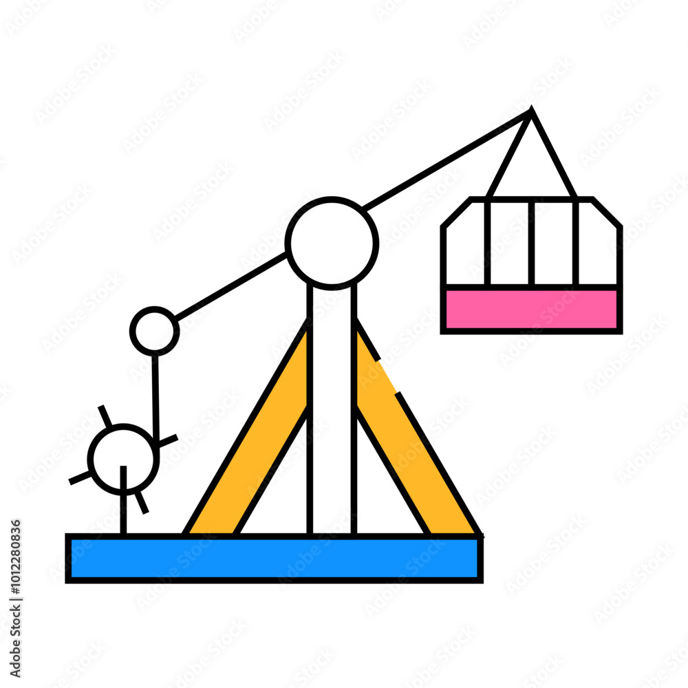 tollenon old weapon line icon vector. tollenon old weapon sign. isolated symbol illustration tollenon old weapon line icon vector. tollenon old weapon sign. isolated symbol illustration