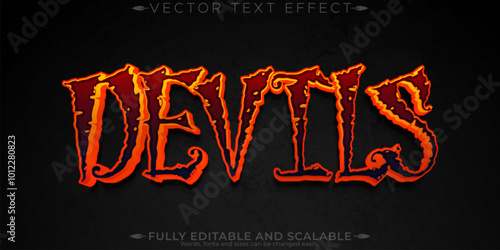 Halloween monster text effect, editable horror and scary text style