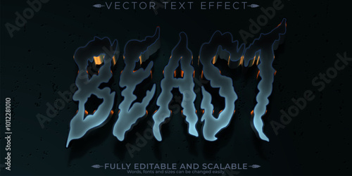 Halloween monster text effect, editable horror and scary text style
