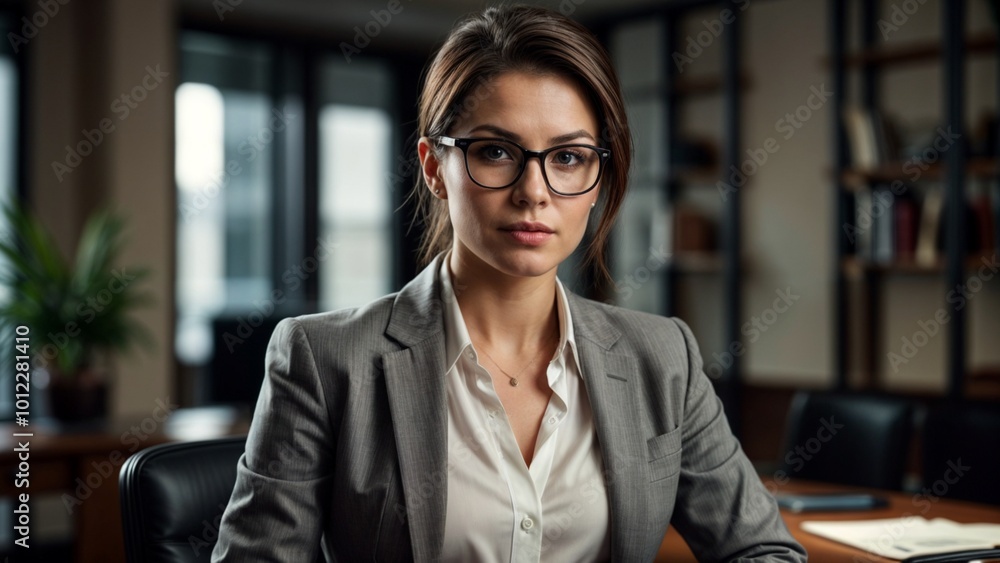dynamic young business leader in glasses, driven for success dynamic young business leader in glasses, driven for success