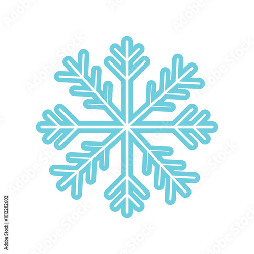  blue snowflake icons collection. Winter snow vector icon illustration sign, Symbol of snow.