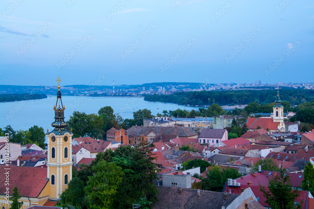 Obraz premium View from the Serbian Tower Gardos in Zemun near Belgrade