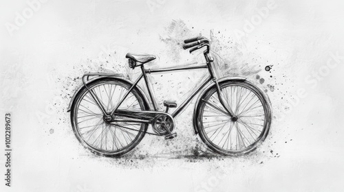 Vintage bicycle art: detailed pencil and ink drawing for posters and decor