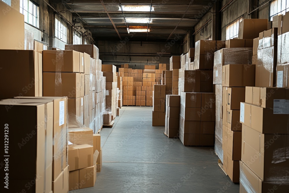 A large pile of cardboard boxes stacked on top of each other, generative ai image A large pile of cardboard boxes stacked on top of each other, generative ai image