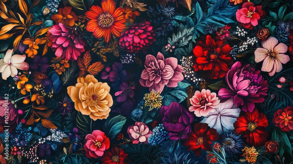 Nouveau nature design with vibrant floral patterns for artistic decor Nouveau nature design with vibrant floral patterns for artistic decor