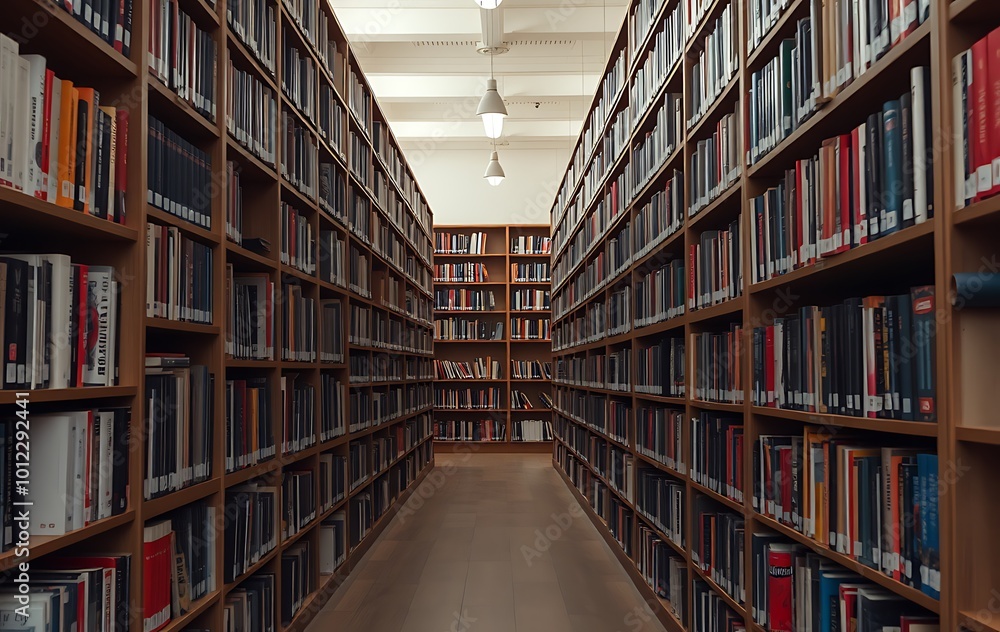 Library with many shelves and books, diminishing perspective and shallow dof
Library with many shelves and books, diminishing perspective and shallow dof