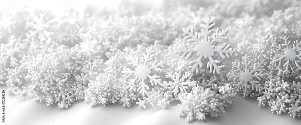 White snowflakes on a white background. White snowflakes on a white background.