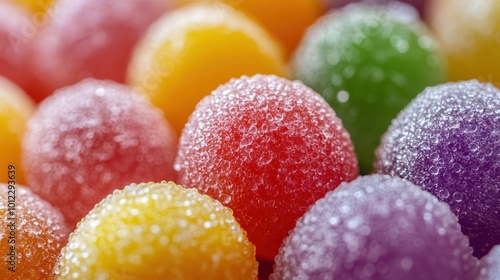 Vibrant close-up of colorful tanghulu fruits glistening with sweet glaze