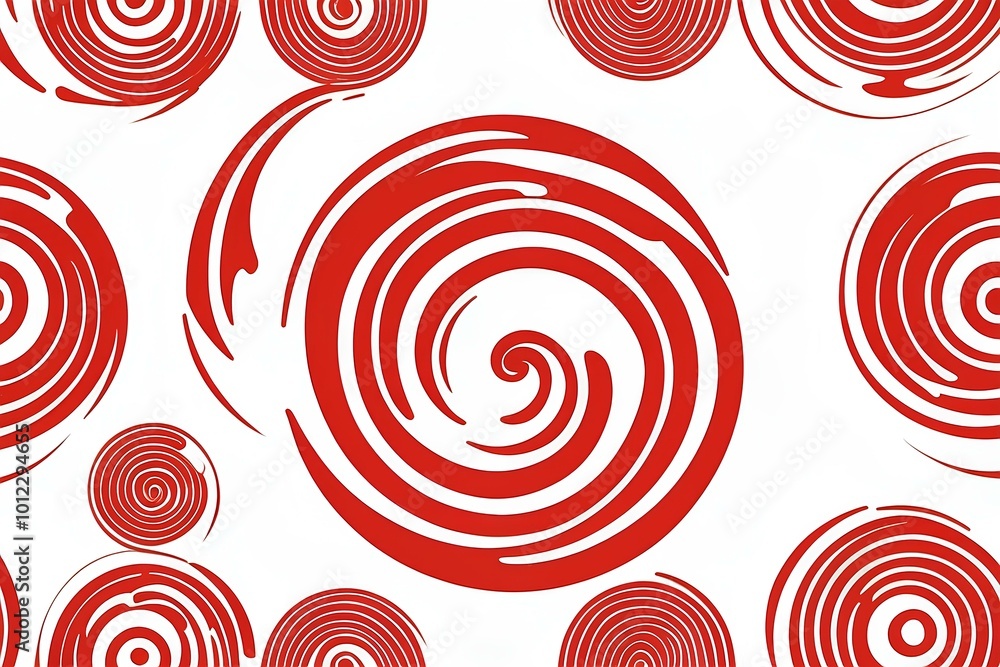 abstract red and white swirl design with a smooth circular flow abstract red and white swirl design with a smooth circular flow