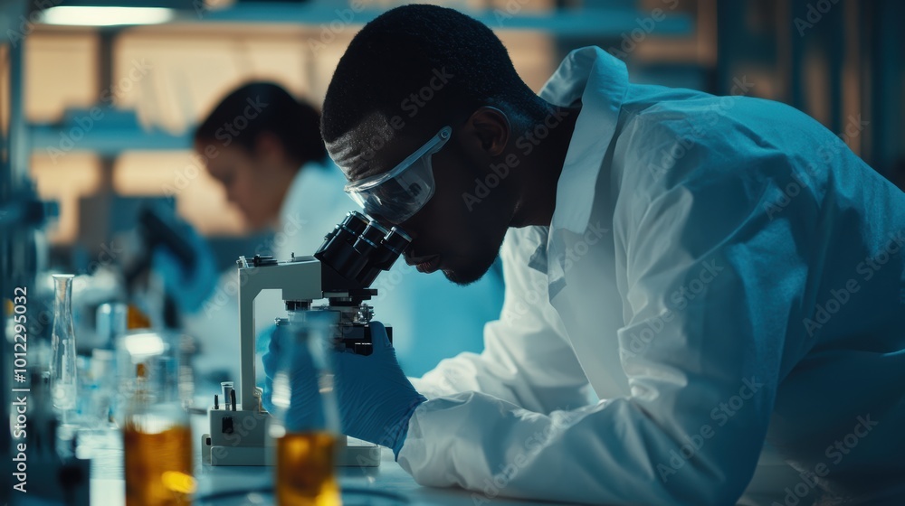 Innovative scientific research: scientists conducting experiments in a laboratory Innovative scientific research: scientists conducting experiments in a laboratory