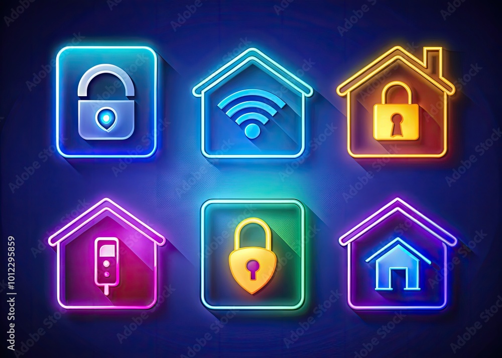 Keys and Icon Representing Home Security, Access, and Safety in a Digital Age of Technology Keys and Icon Representing Home Security, Access, and Safety in a Digital Age of Technology