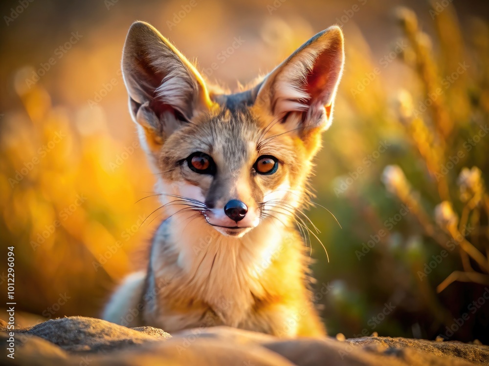 Kit Fox in Natural Habitat: A Beautiful Portrait of a Wild Canine in the Desert Landscape Kit Fox in Natural Habitat: A Beautiful Portrait of a Wild Canine in the Desert Landscape