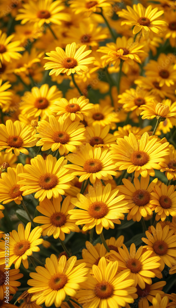 Daisies background. Yellow chamomiles. Screensaver for smartphone Daisies background. Yellow chamomiles. Screensaver for smartphone