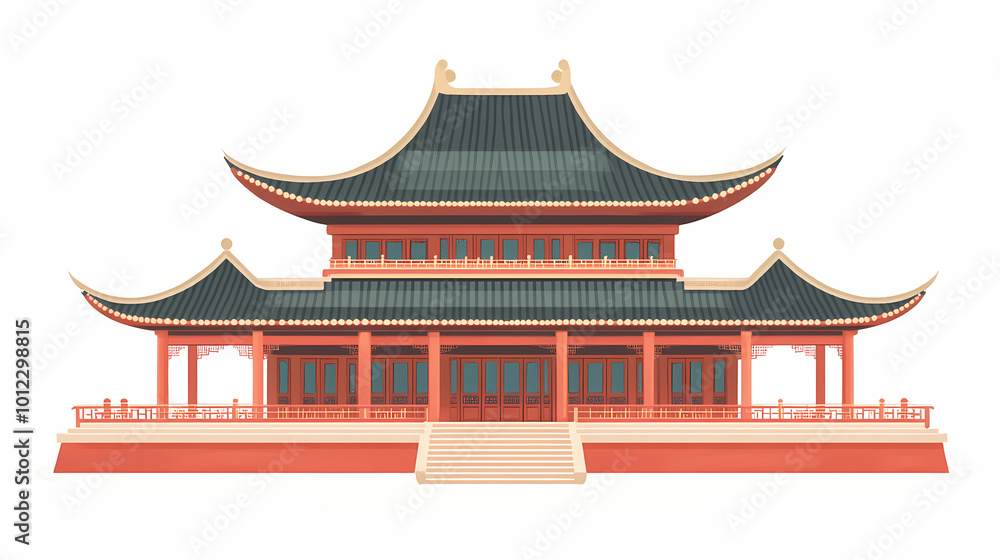 Illustrations of ancient chinese building. Chinese Pagoda. Illustration Illustrations of ancient chinese building. Chinese Pagoda. Illustration