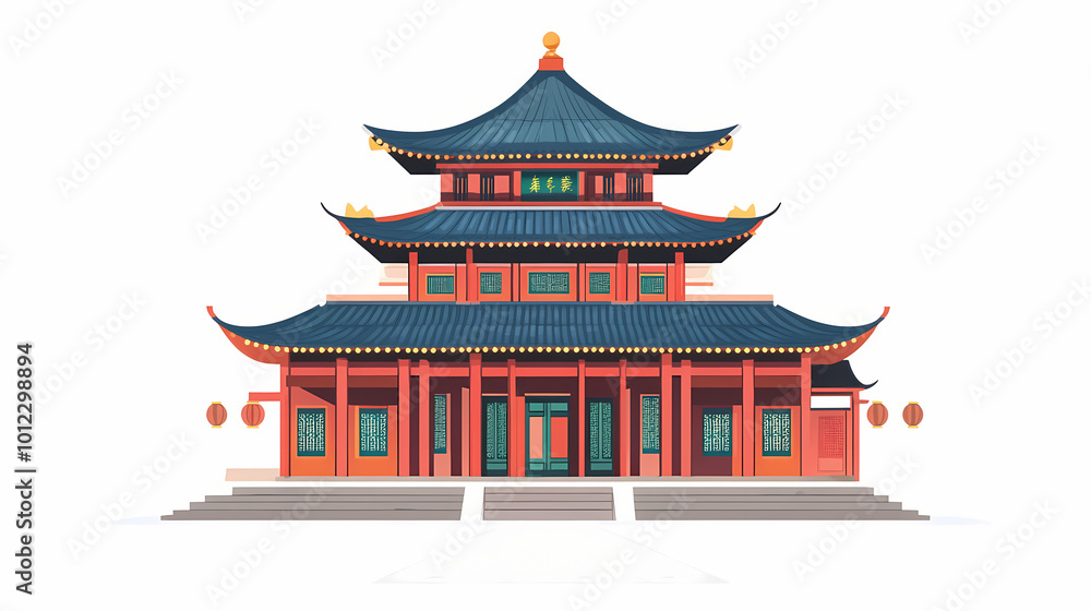 Illustrations of ancient chinese building. Chinese Pagoda. Illustration Illustrations of ancient chinese building. Chinese Pagoda. Illustration
