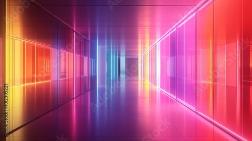 Experience the vibrant fusion of neon and linear illumination against a captivating backdrop. This mesmerizing combination electrifies your space