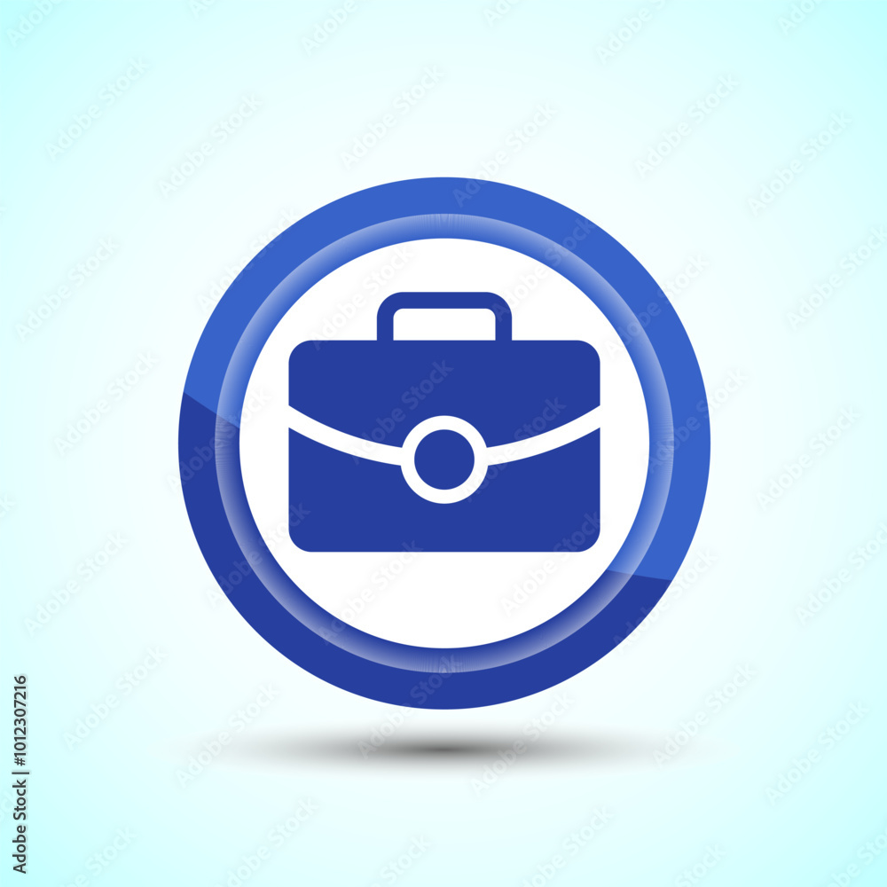Briefcase Icon Design Illustration, Bag Icon For Apps and Websites, Blue Color Button Design Briefcase Icon Design Illustration, Bag Icon For Apps and Websites, Blue Color Button Design