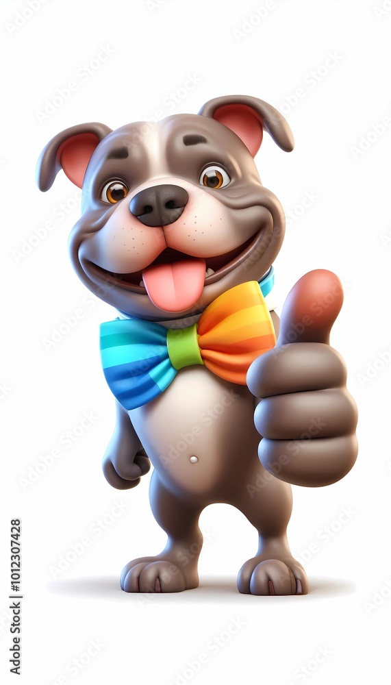 3D niedlicher Hund Daumen hoch 3D niedlicher Hund Daumen hoch