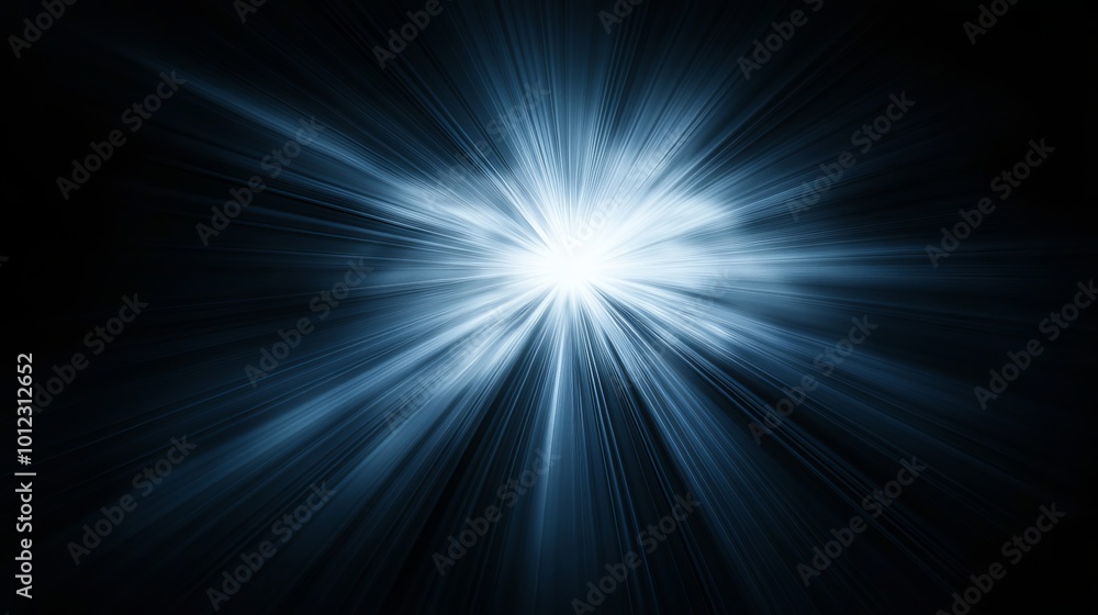 Fototapeta premium Sun rays overlay isolated on a black background, ideal for overlay designs. Special lens light effect creates an abstract lens flare light over a black background. 