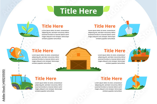 Farming infographic template for presentation.