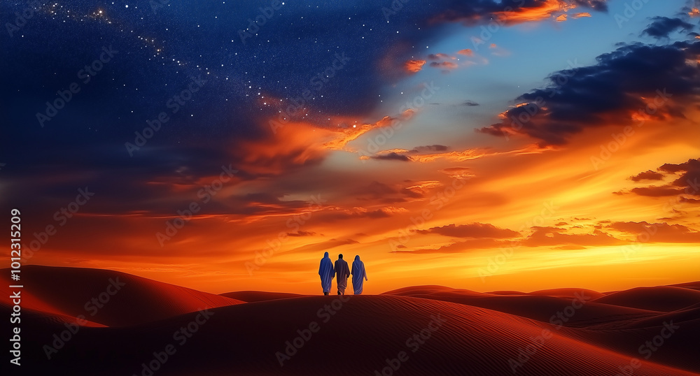 Fototapeta premium sunset over the desert