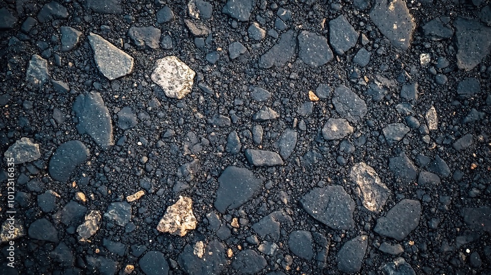 Textured Surface of Dark Asphalt with Stones Textured Surface of Dark Asphalt with Stones