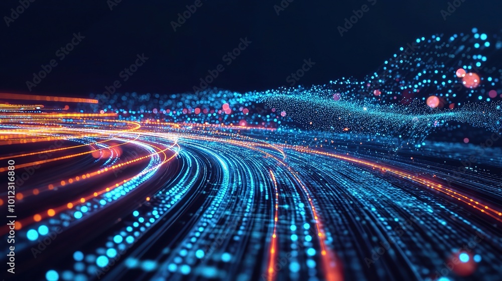 Vibrant Abstract Data Stream in Motion Vibrant Abstract Data Stream in Motion