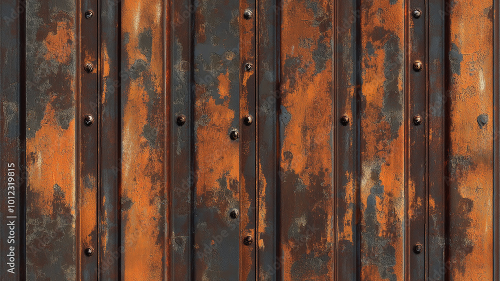 Haunting Rusted Corrugated Steel with Eerie Texture Haunting Rusted Corrugated Steel with Eerie Texture