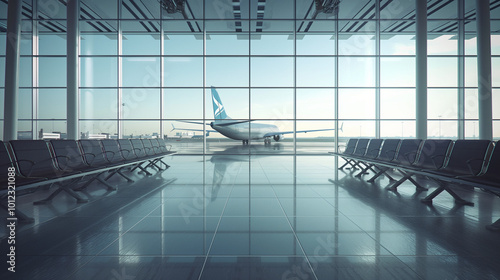 Quiet Moments  Empty Airplane Terminal Viewed Through a Jet Bridge