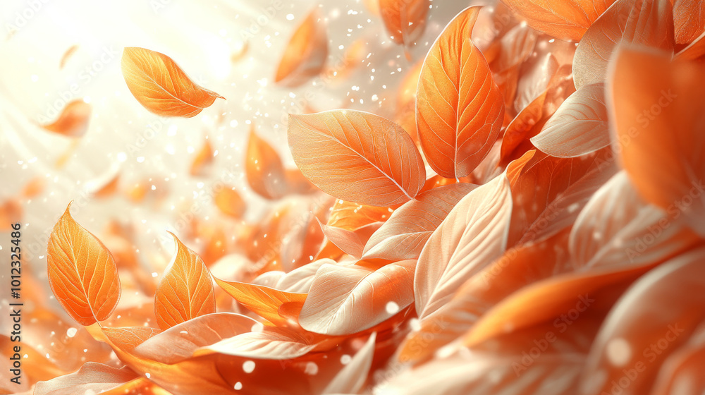 Autumn leaves falling in the sunlight. Autumn leaves falling in the sunlight.