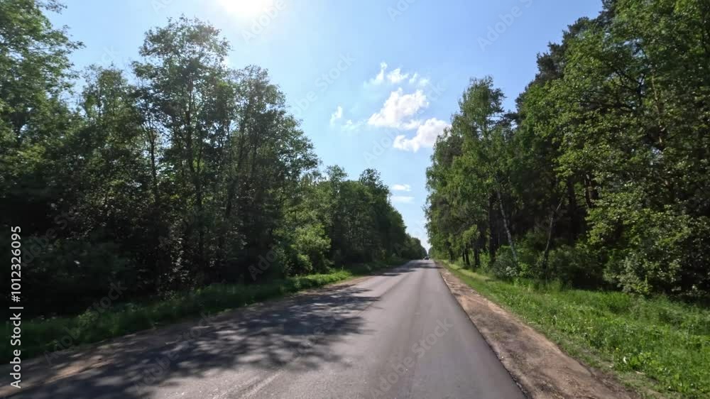 Road view on a summer day. Highways and cars, roadside and white road line markings. Road view on a summer day. Highways and cars, roadside and white road line markings.