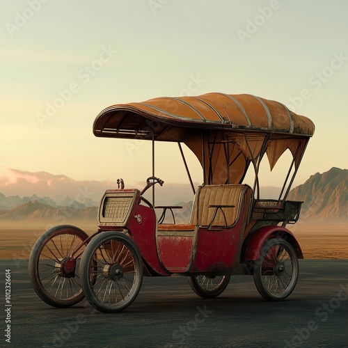 Wallpaper Mural Vintage Carriage in a Desert Landscape Torontodigital.ca