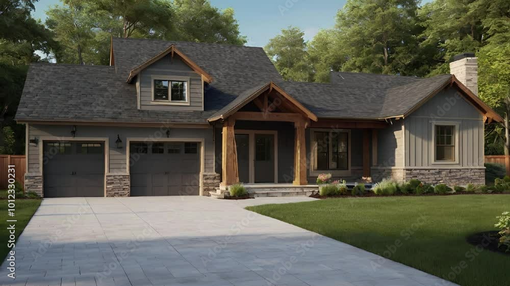 Two car garage, wide porch house Two car garage, wide porch house